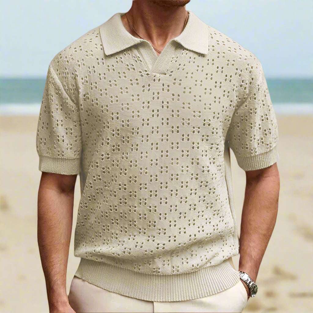 Men's Casual Dovetail Collar Tencel Polo Shirt - ChoreGirl