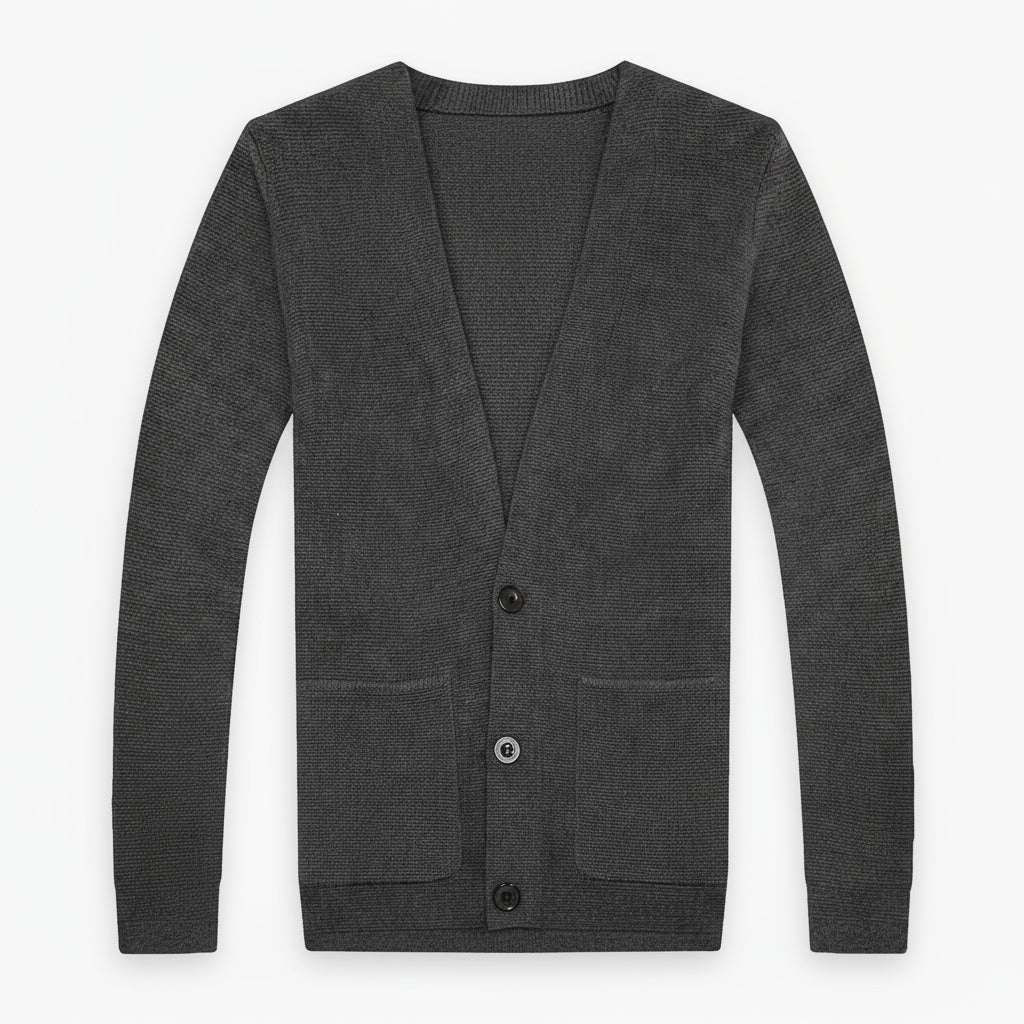 Men's Casual Knit Button-up Cardigan, Slim Fit Style