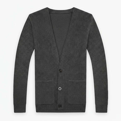 Men's Casual Knit Button-up Cardigan, Slim Fit Style