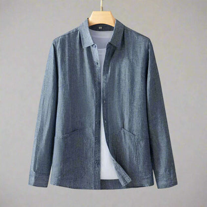 Men's Casual Linen Long-sleeve Outfit Set