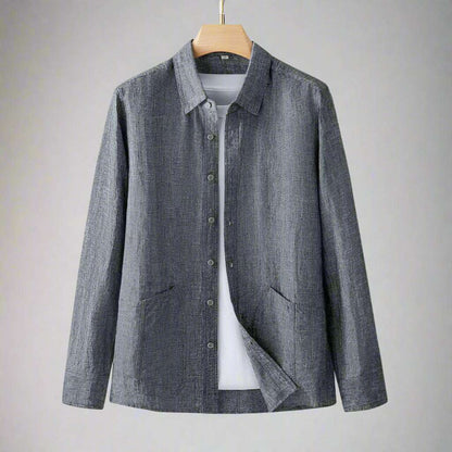 Men's Casual Linen Long-sleeve Outfit Set