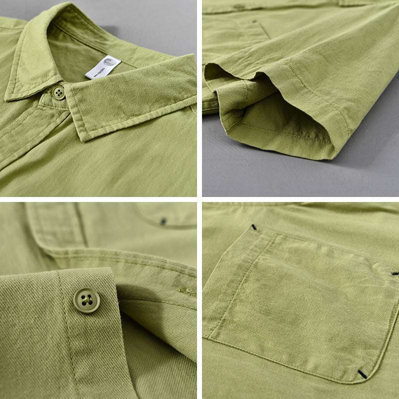 Men's Casual Short Sleeved Cotton Shirt - ChoreGirl