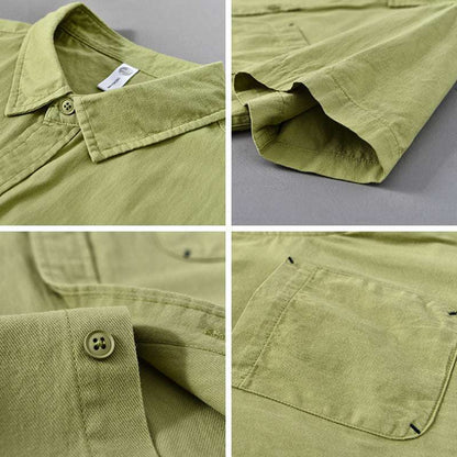 Men's Casual Short Sleeved Cotton Shirt - ChoreGirl