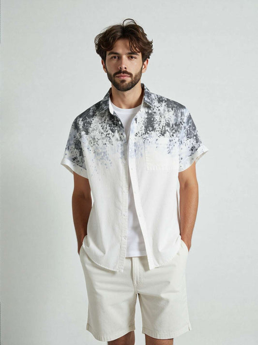 Men's Dyed Short Sleeved Pure Cotton Shirt - ChoreGirl