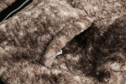 Men's Imitation Fur Leopard Print Double-sided Wear Cotton Coat Jacket with Hood - ChoreGirl