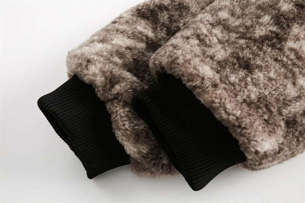Men's Imitation Fur Leopard Print Double-sided Wear Cotton Coat Jacket with Hood - ChoreGirl
