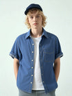Men's Retro Denim Short Sleeve Shirt