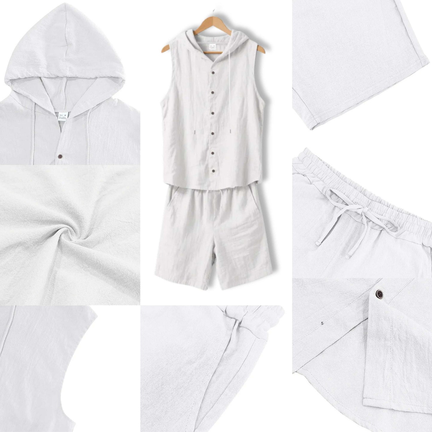 Men's Sleeveless Shirt and Shorts Summer Outfit Set - ChoreGirl