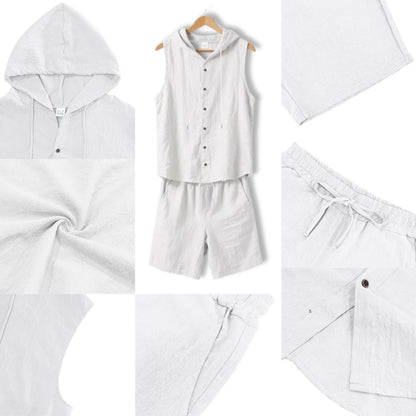 Men's Sleeveless Shirt and Shorts Summer Outfit Set - ChoreGirl