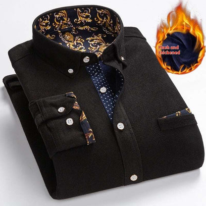 Men's Winter Corduroy Fleece Lining Warm Shirt - ChoreGirl
