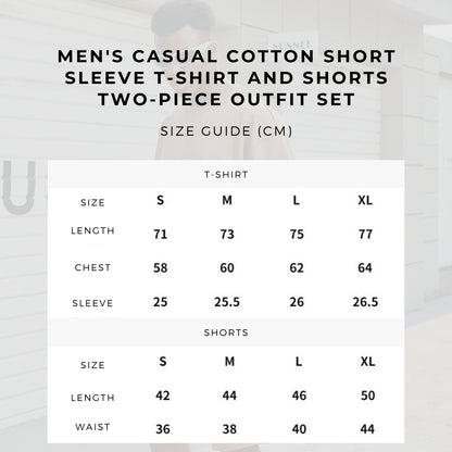 Men's Casual Cotton Short Sleeve T-shirt and Shorts Two-piece Outfit Set - ChoreGirl