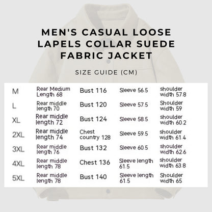 Men's Casual Loose Lapels Collar Suede Fabric Jacket - ChoreGirl