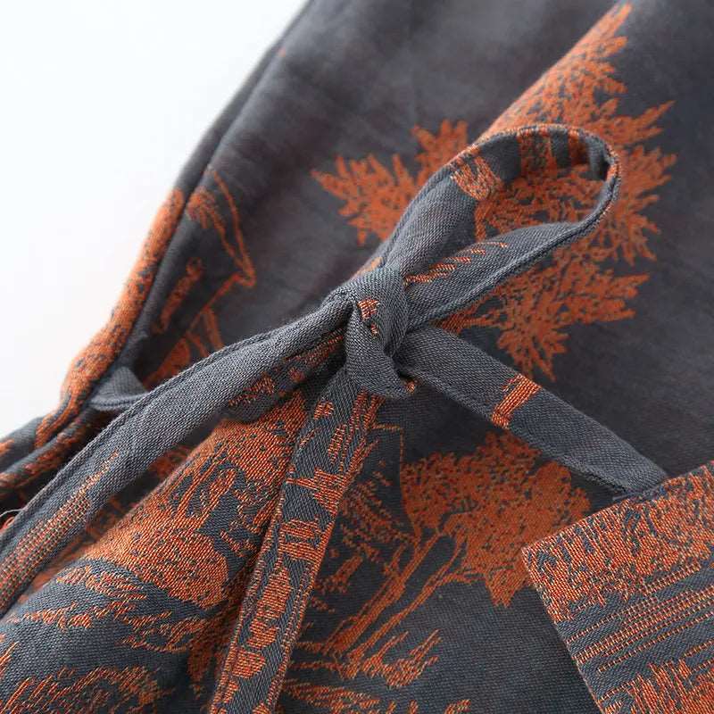 Men's Cotton Kimono Long Robe - ChoreGirl