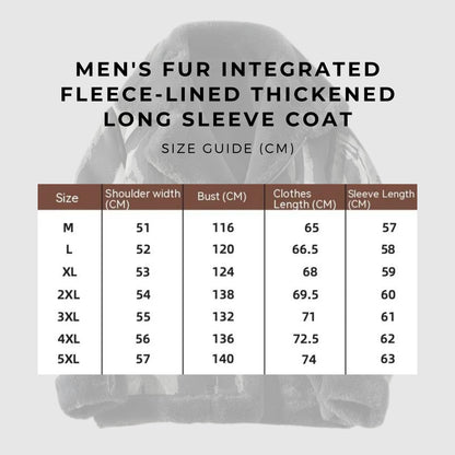 Men's Fur Integrated Fleece-lined Thickened Long Sleeve Coat - ChoreGirl