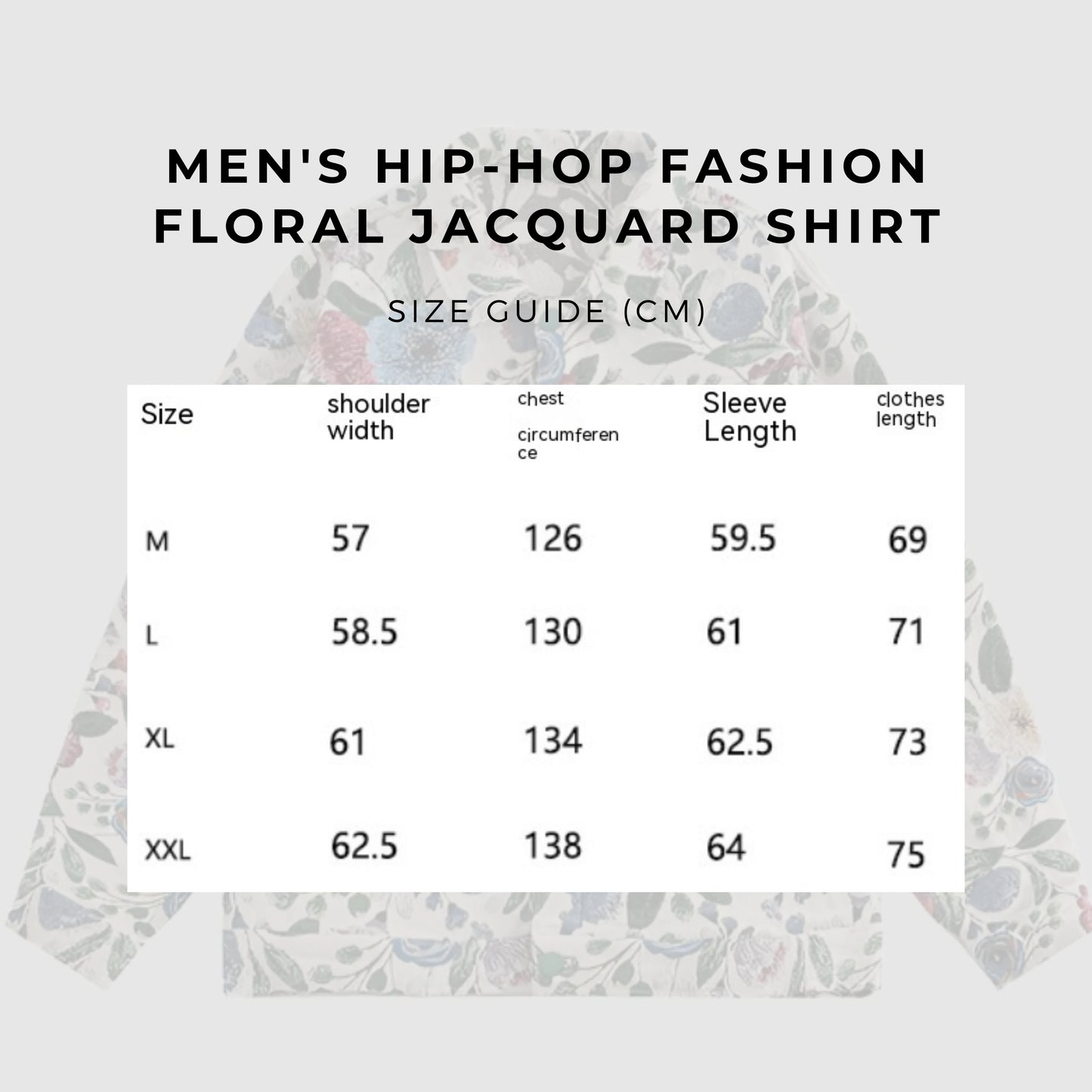 Men's Hip-hop Fashion Floral Jacquard Shirt - ChoreGirl