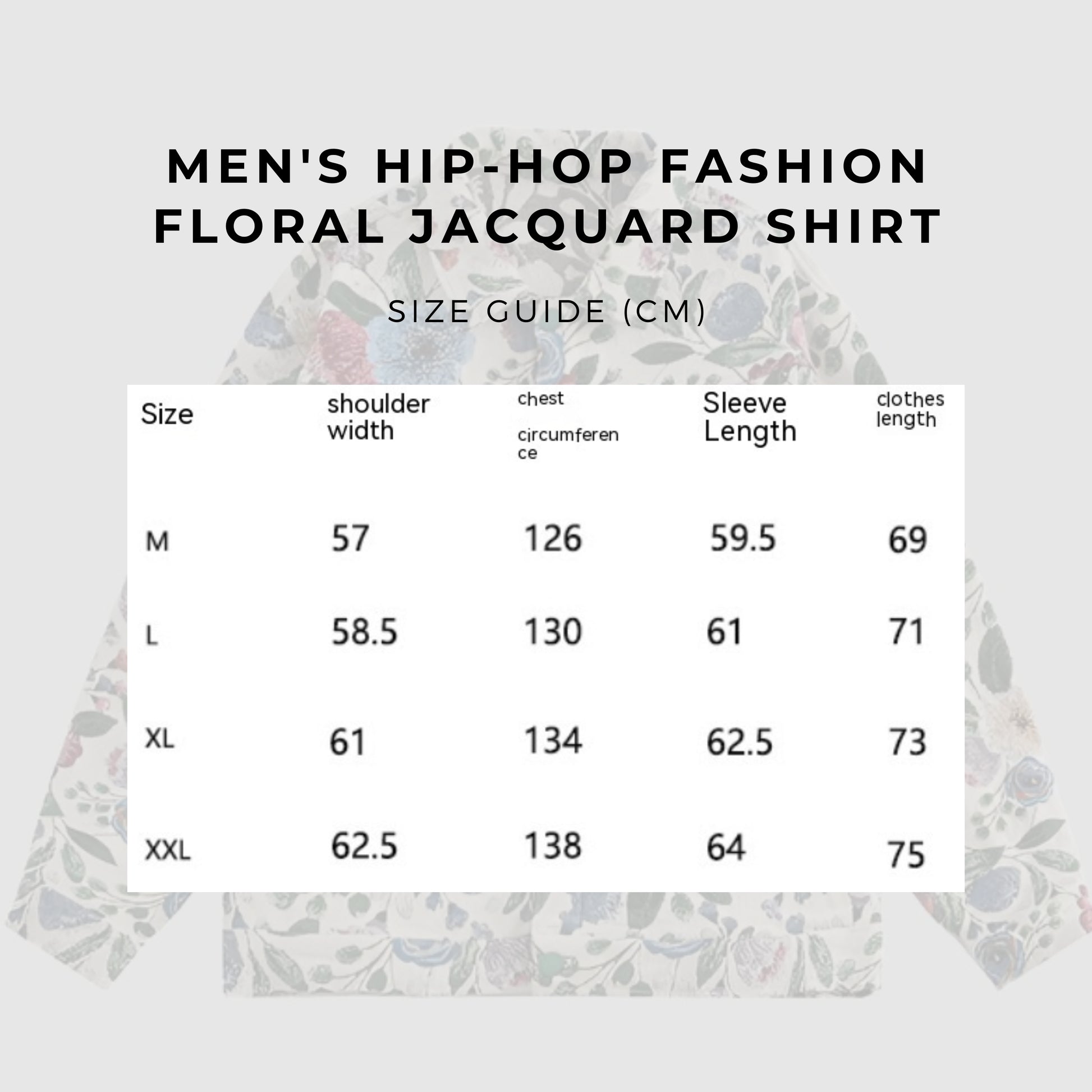 Men's Hip-hop Fashion Floral Jacquard Shirt - ChoreGirl