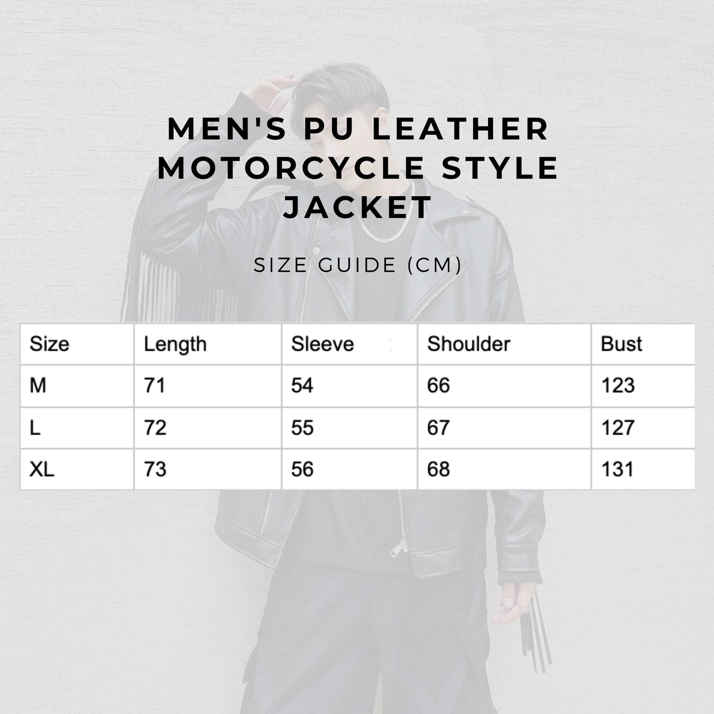 Men's PU Leather Motorcycle Style Jacket - ChoreGirl
