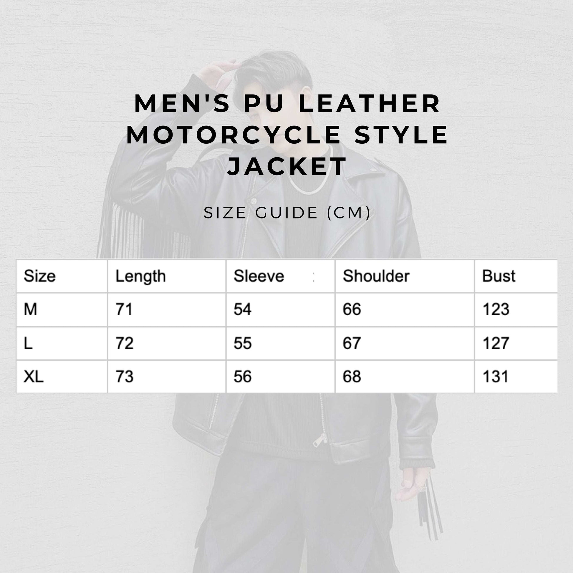 Men's PU Leather Motorcycle Style Jacket - ChoreGirl