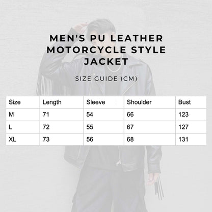 Men's PU Leather Motorcycle Style Jacket - ChoreGirl