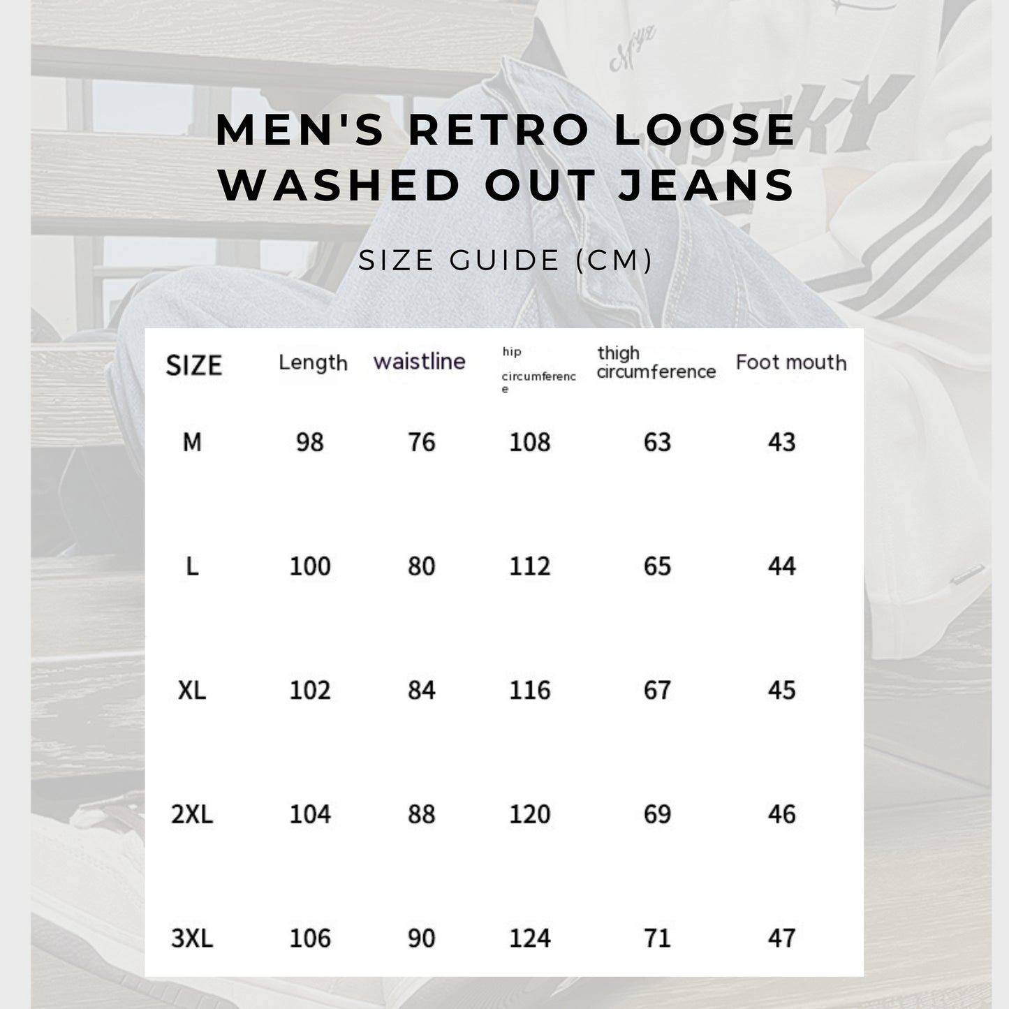 Men's Retro Loose Washed Out Jeans - ChoreGirl