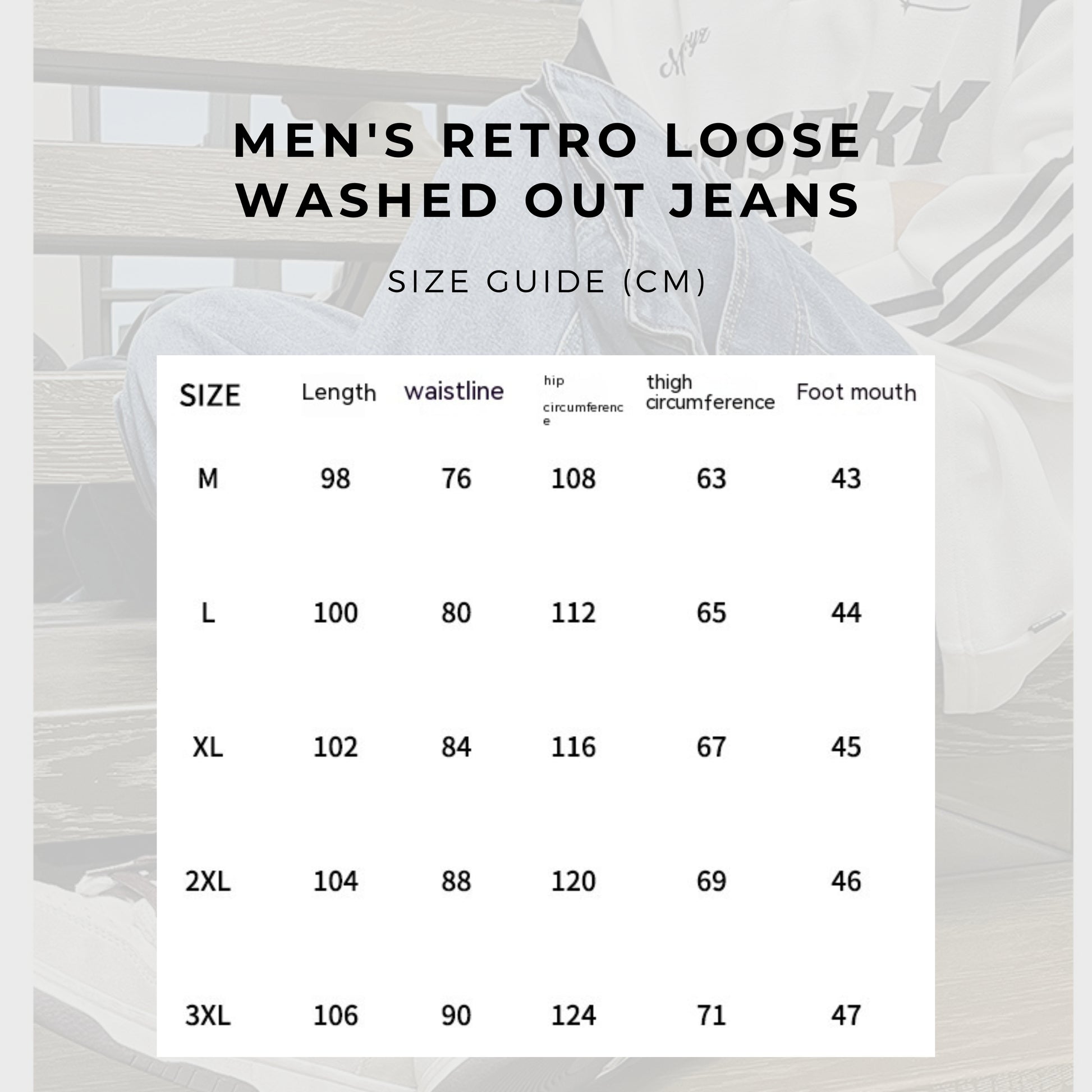 Men's Retro Loose Washed Out Jeans - ChoreGirl
