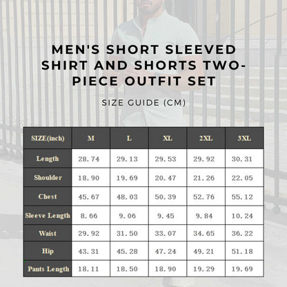 Men's Short Sleeved Shirt and Shorts Two-piece Outfit Set - ChoreGirl