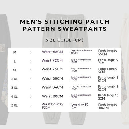 Men's Stitching Patch Pattern Sweatpants - ChoreGirl
