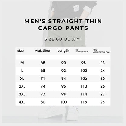Men's Straight Thin Cargo Pants - ChoreGirl