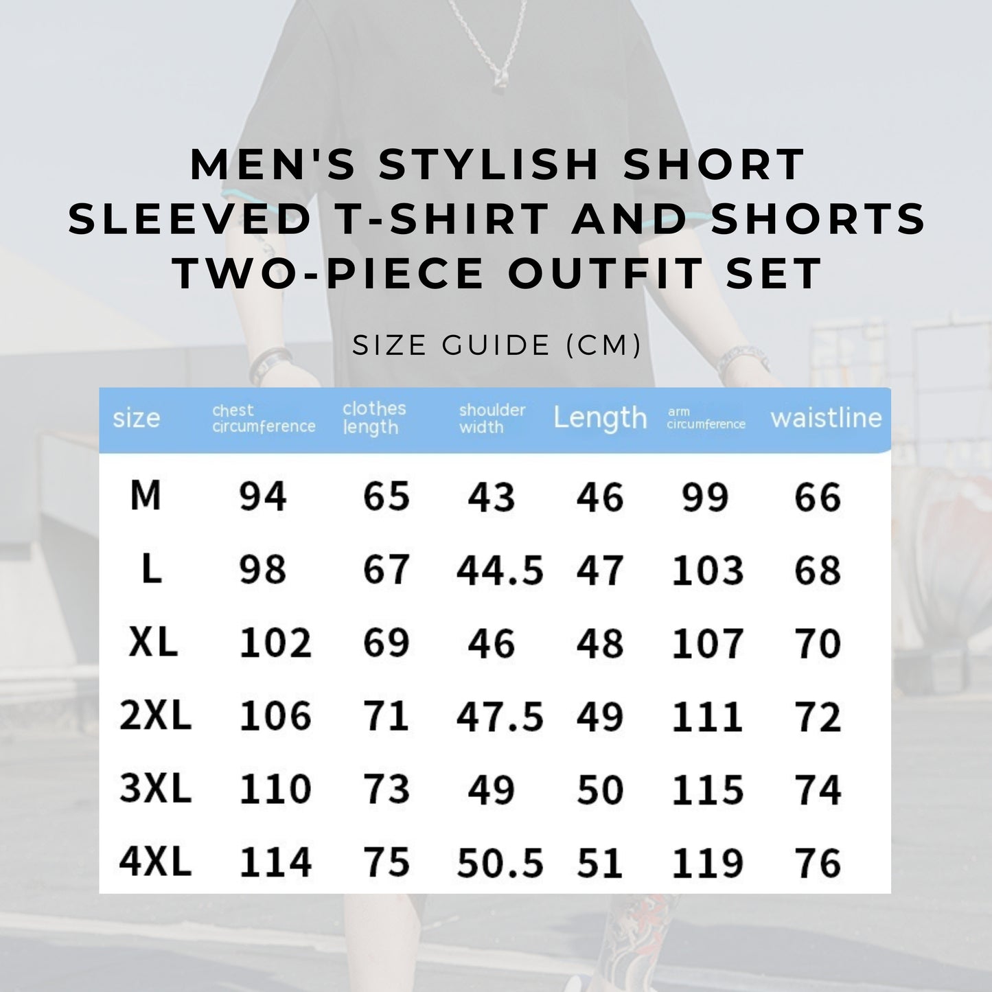 Men's Stylish Short Sleeved T-Shirt and Shorts Two-piece Outfit Set - ChoreGirl