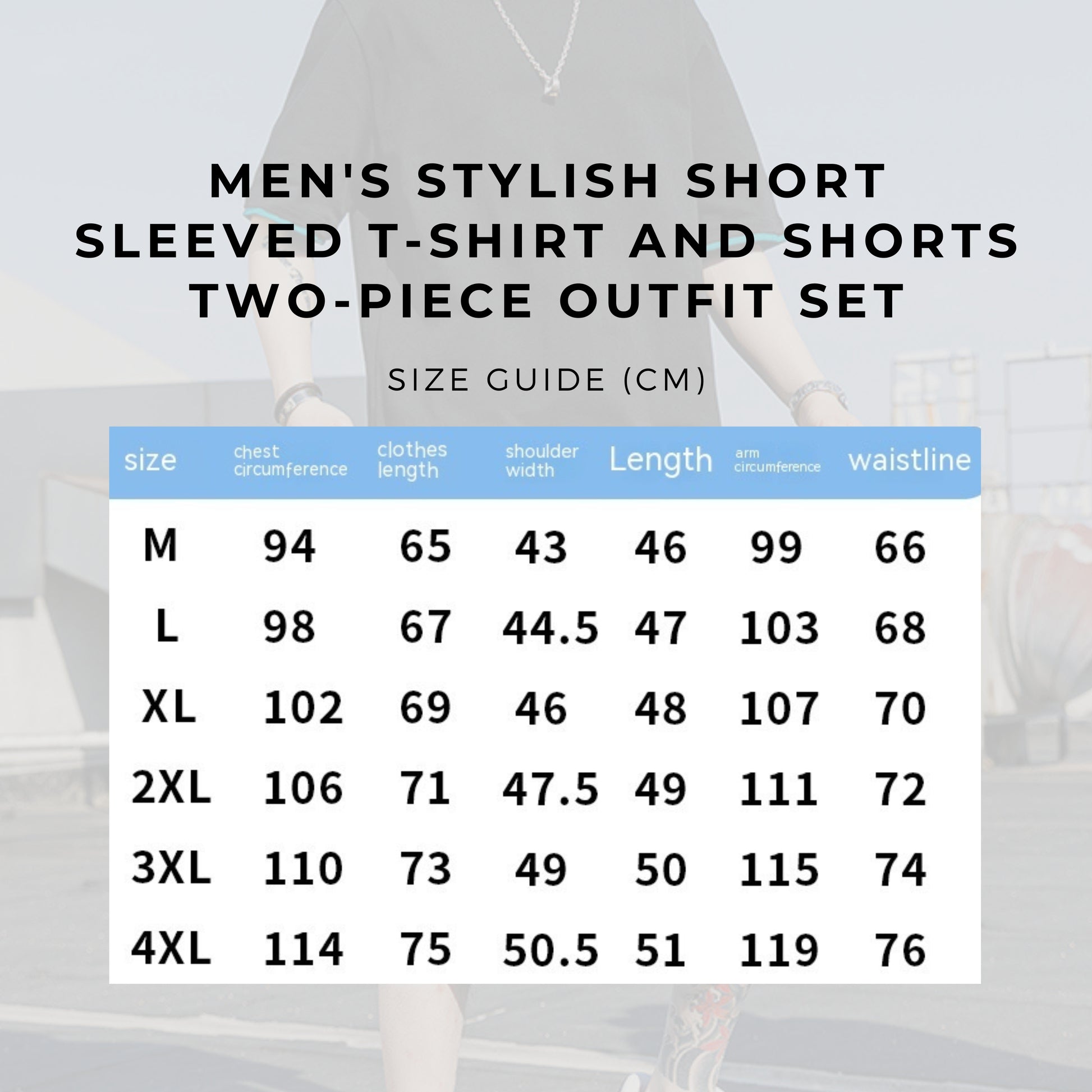 Men's Stylish Short Sleeved T-Shirt and Shorts Two-piece Outfit Set - ChoreGirl