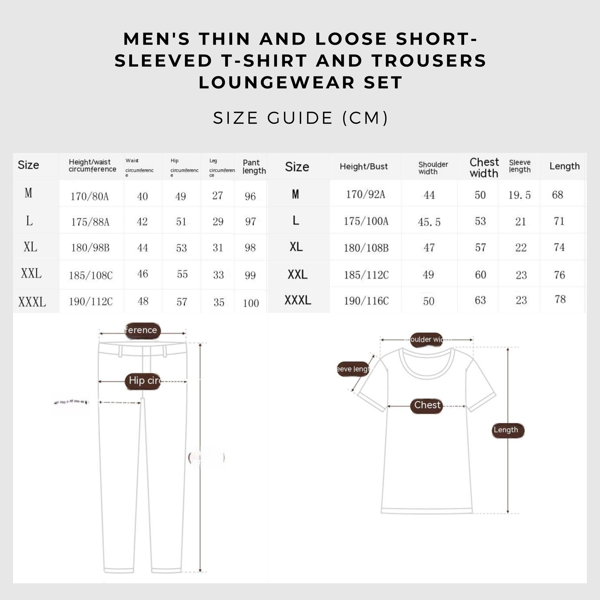 Men's Thin and Loose Short-sleeved T-shirt and Trousers Loungewear Set - ChoreGirl