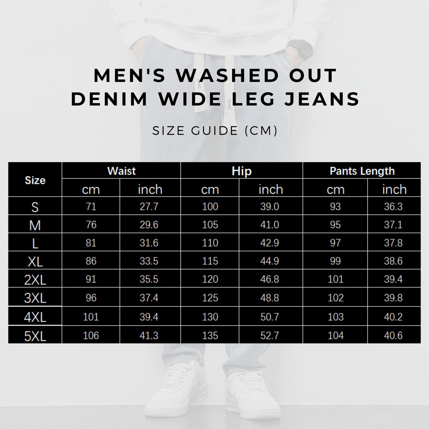 Men's Washed Out Denim Wide Leg Jeans - ChoreGirl