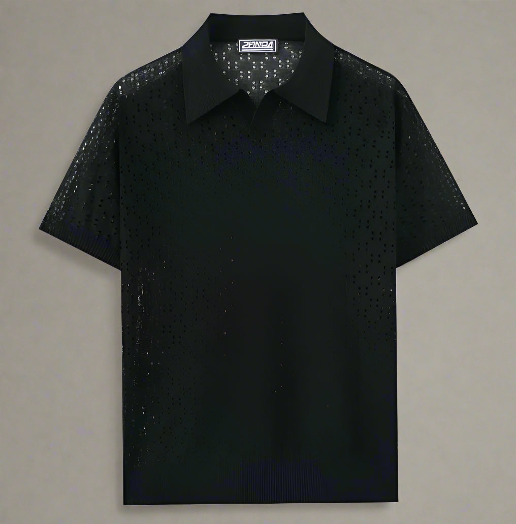 Men's Casual Dovetail Collar Tencel Polo Shirt - ChoreGirl
