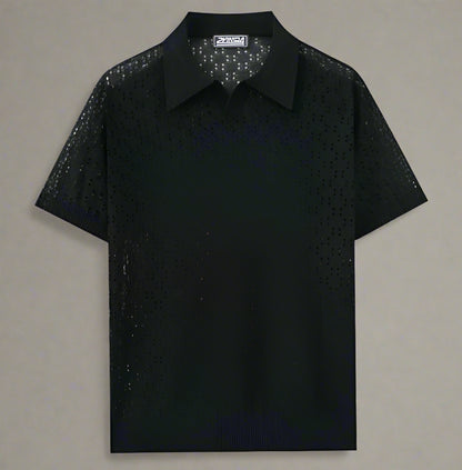Men's Casual Dovetail Collar Tencel Polo Shirt - ChoreGirl