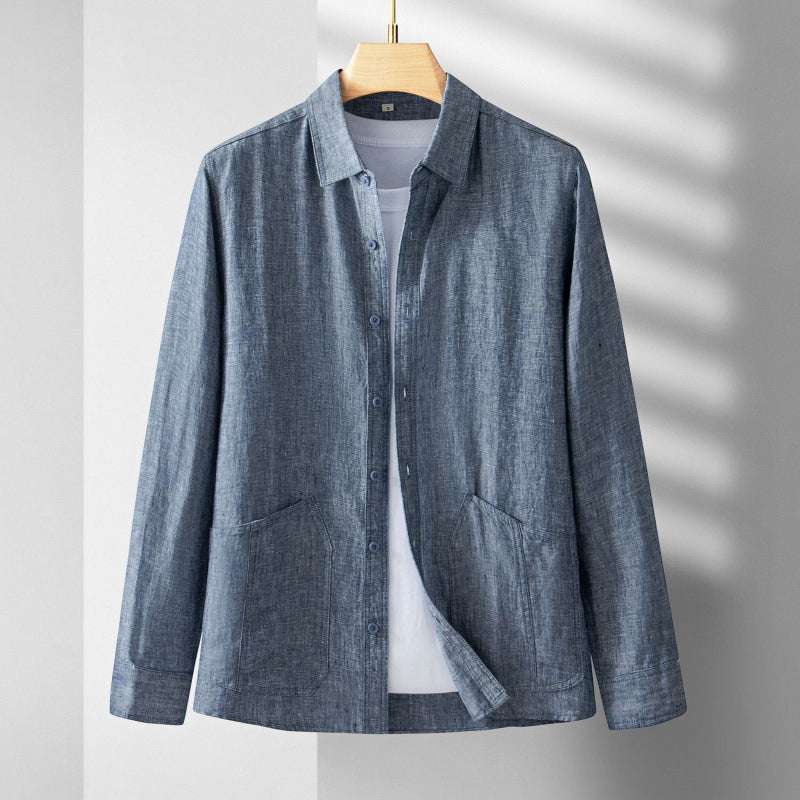 Men's Casual Linen Long-sleeve Outfit Set