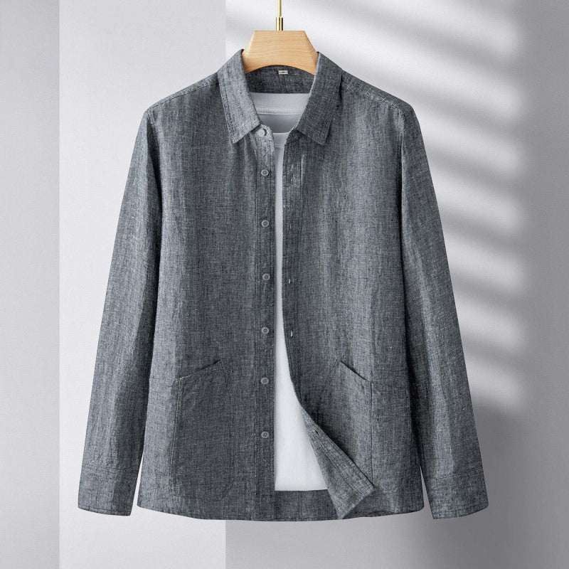 Men's Casual Linen Long-sleeve Outfit Set