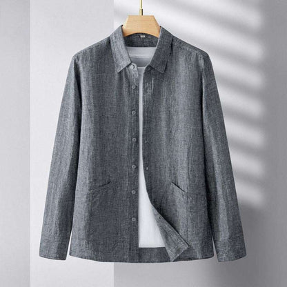 Men's Casual Linen Long-sleeve Outfit Set