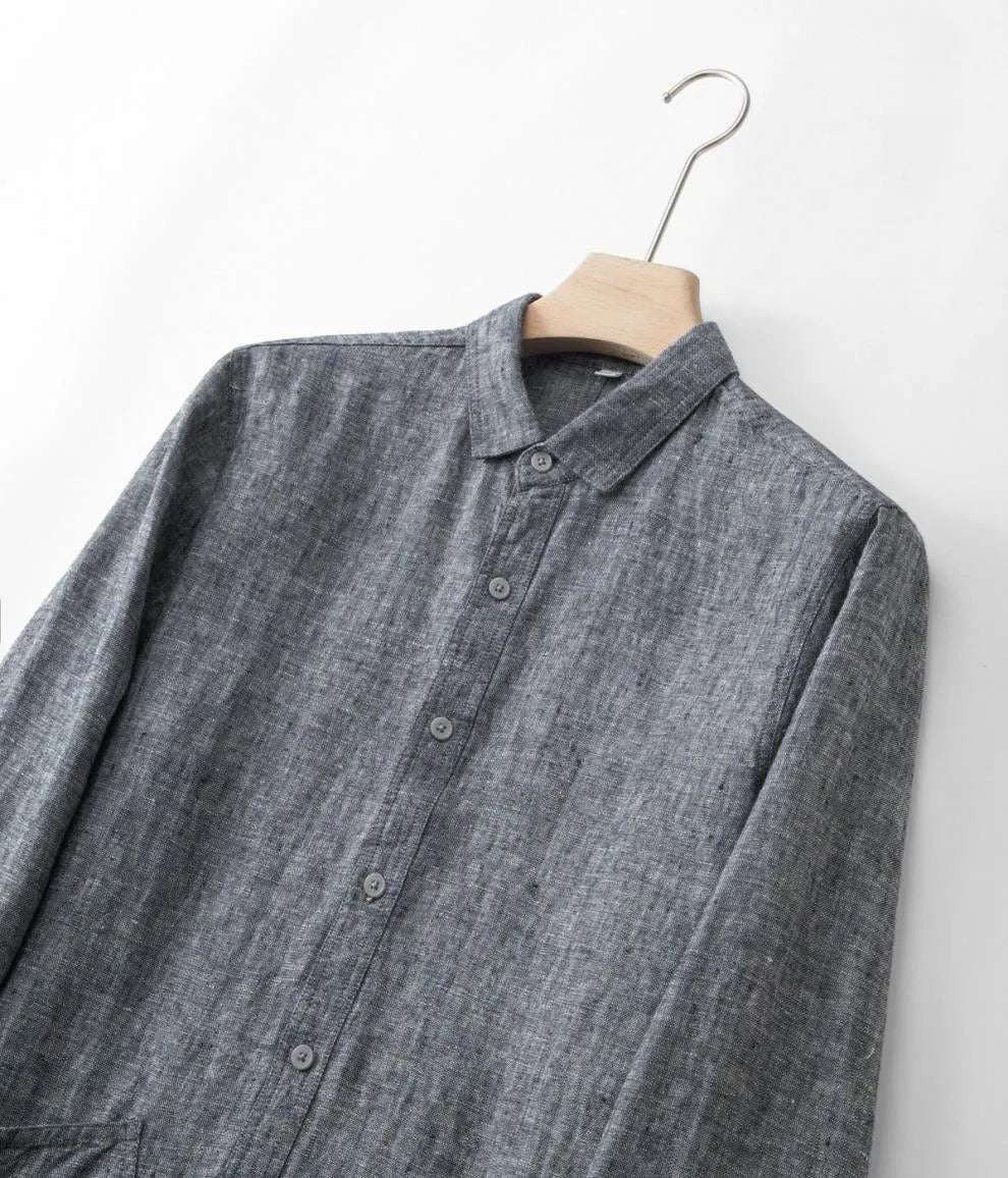 Men's Casual Linen Long-sleeve Outfit Set