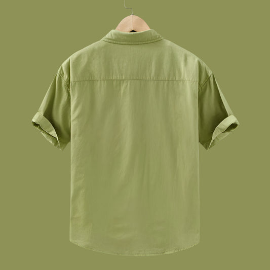 Men's Casual Short Sleeved Cotton Shirt - ChoreGirl