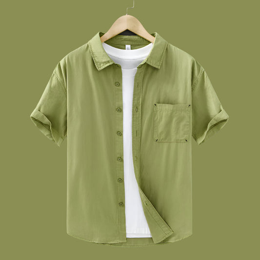 Men's Casual Short Sleeved Cotton Shirt - ChoreGirl