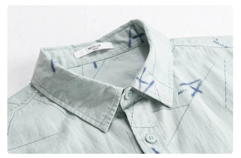 Men's Casual Trendy Print Short Sleeve Shirt - ChoreGirl
