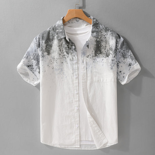 Men's Dyed Short Sleeved Pure Cotton Shirt - ChoreGirl
