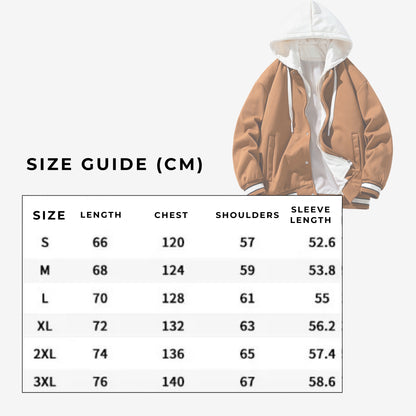 Men's Hooded Cardigan Fleece Baseball Style Jacket - ChoreGirl