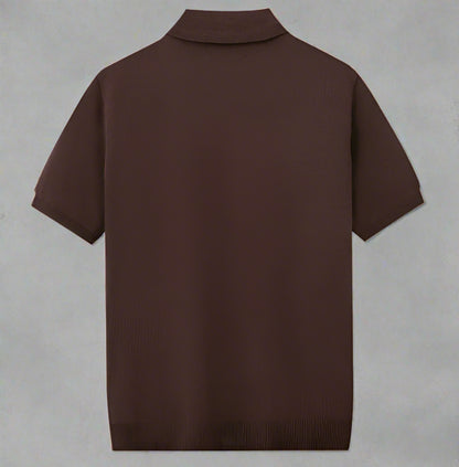 Men's Houndstooth Jacquard High-end Tencel Knitwear Polo Shirt - ChoreGirl