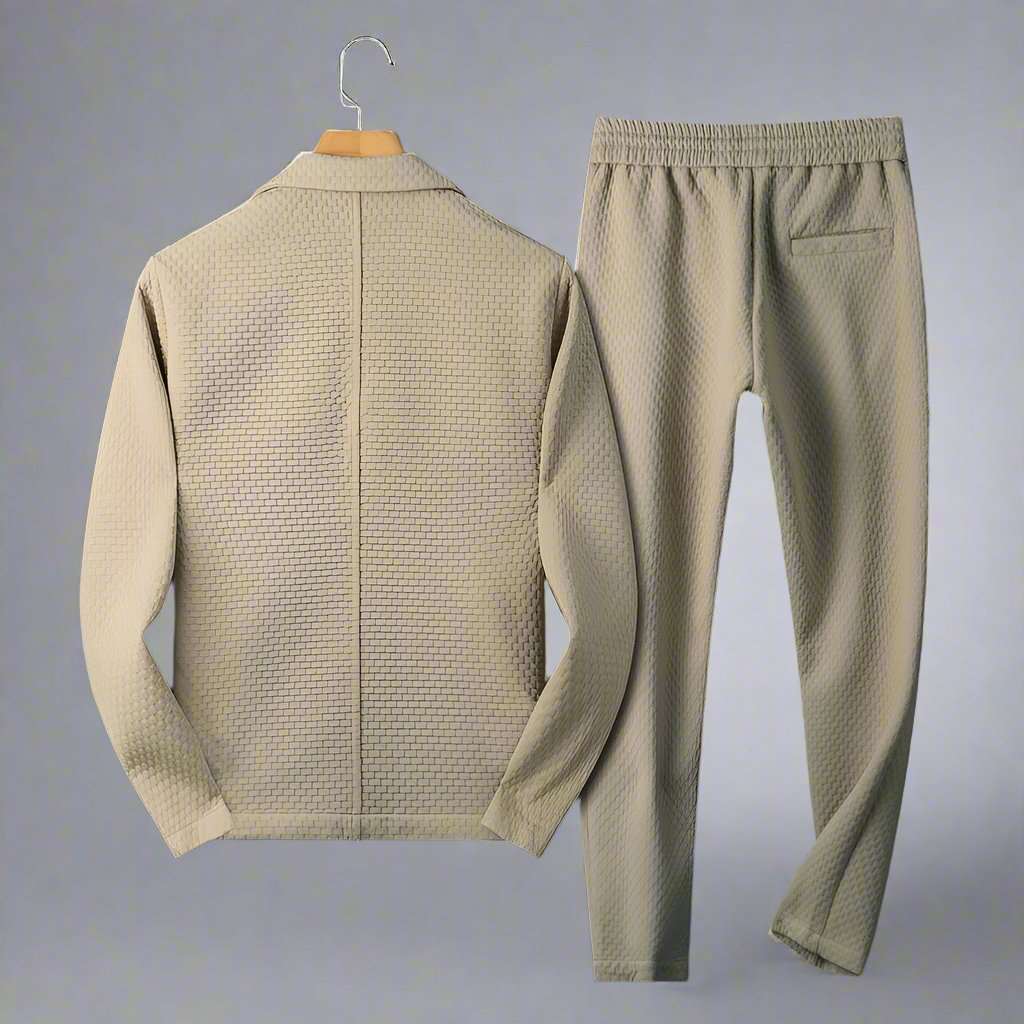Men's Knit Pattern Two Piece Outfit Set - ChoreGirl