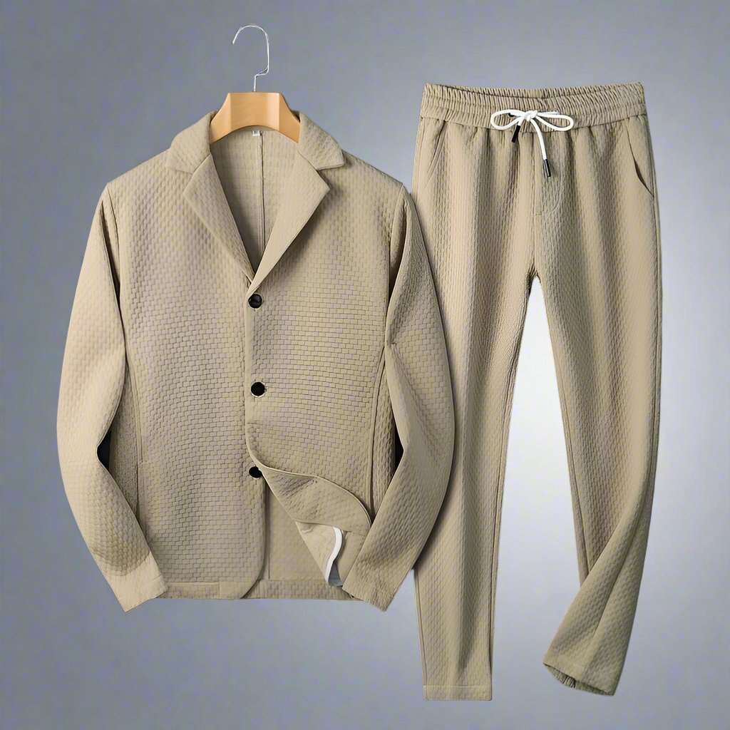 Men's Knit Pattern Two Piece Outfit Set - ChoreGirl