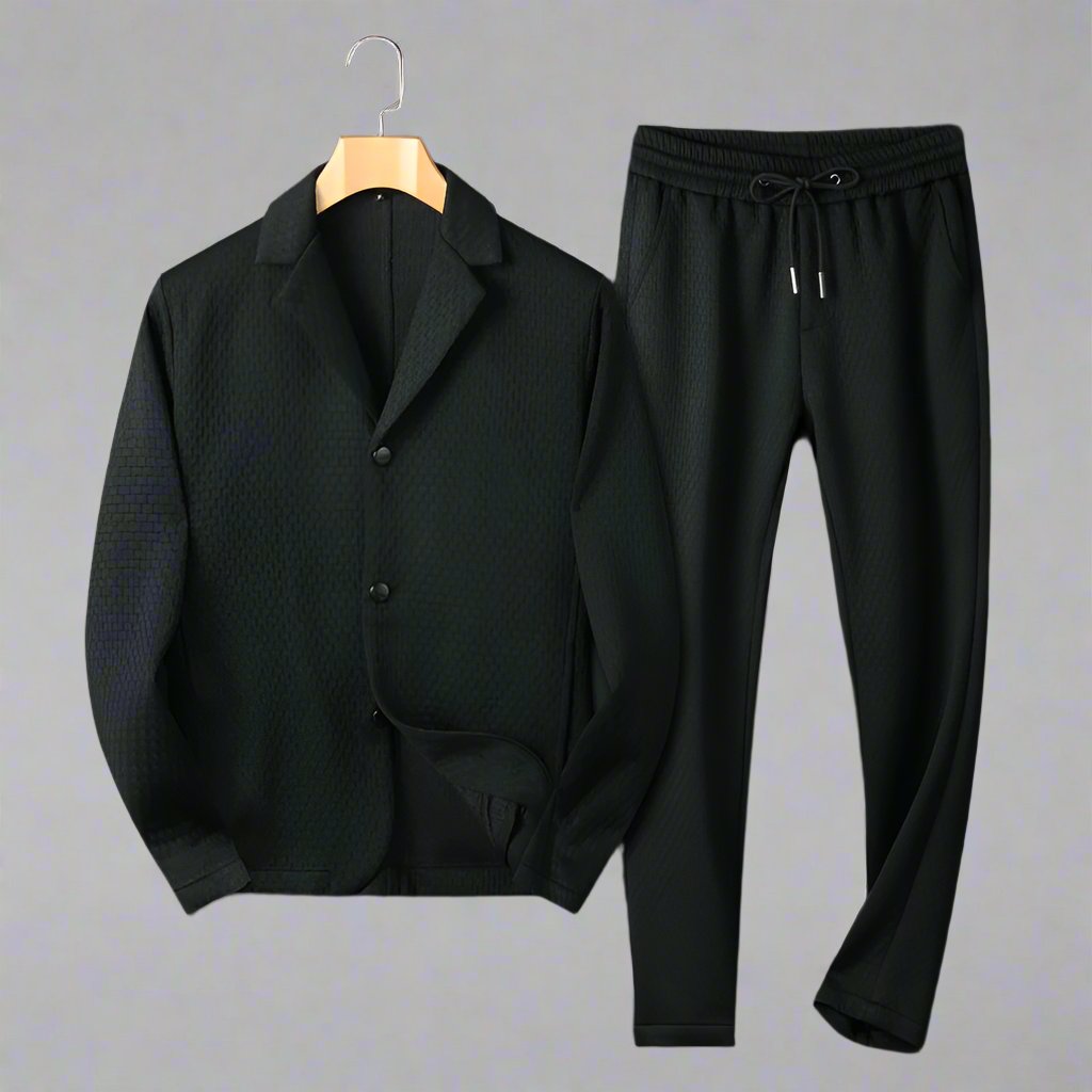 Men's Knit Pattern Two Piece Outfit Set - ChoreGirl