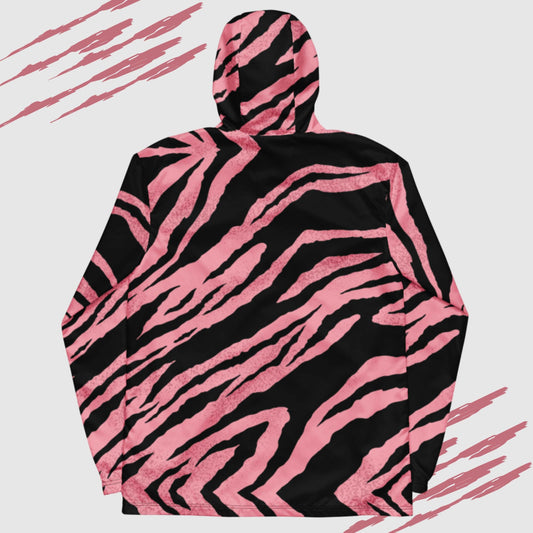 Custom Men’s Pink Tiger Pattern Windbreaker Jacket | PERSONALIZED - ChoreGirl