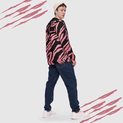 Custom Men’s Pink Tiger Pattern Windbreaker Jacket | PERSONALIZED - ChoreGirl