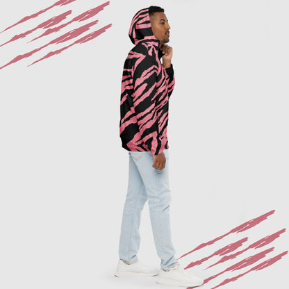 Custom Men’s Pink Tiger Pattern Windbreaker Jacket | PERSONALIZED - ChoreGirl